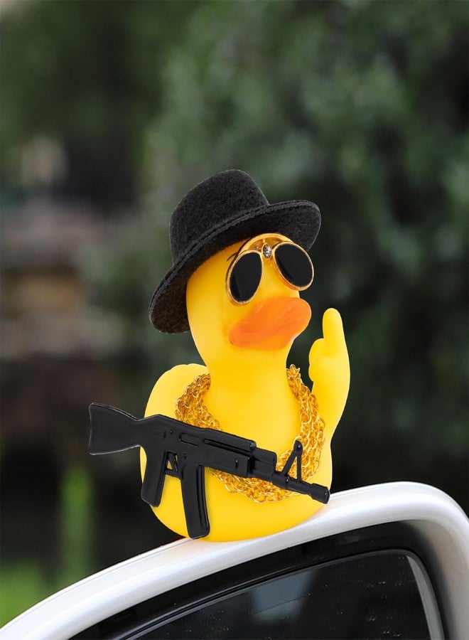 ونوو زينة سيارة على شكل بطة مطاطية من وونو، هدايا مكتبية مضحكة، زينة لوحة القيادة، ديكور مميز، إكسسوارات سيارة مضحكة على شكل بطة، أسود - Image 5